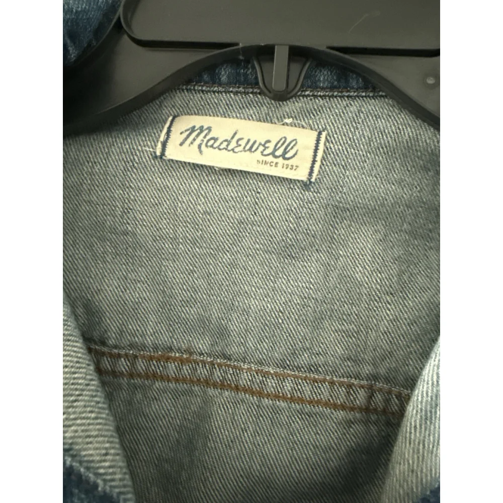 Madewell Womens XS Medium Wash Jean Jacket Button Front, 100% Cotton - Picture 3 of 3